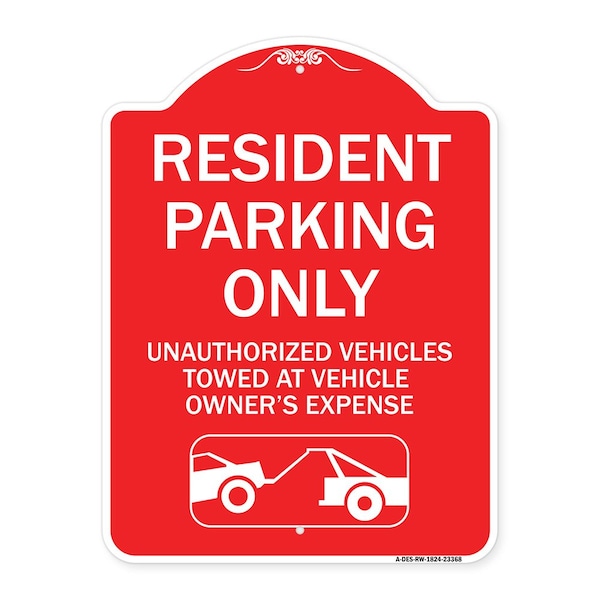 Parking Restriction Resident Parking Unauthorized Vehicles Towed at Owner Expense, RW-1824-23368